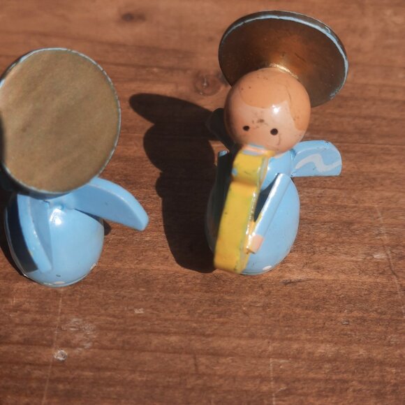 Miniature Angel Choir Painted Wood Musical Band with Instruments VTG Holiday 1.5 - Picture 13 of 15